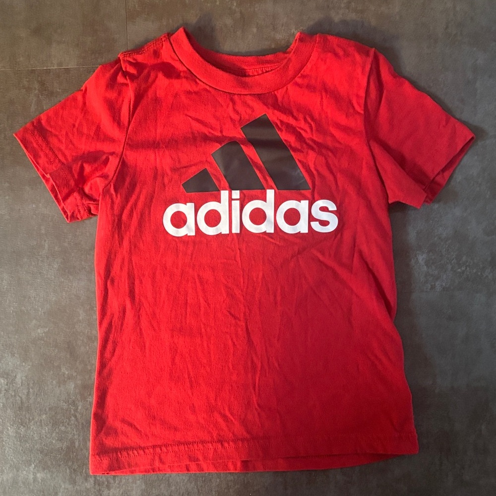 Adidas Kids Red Tee with Logo